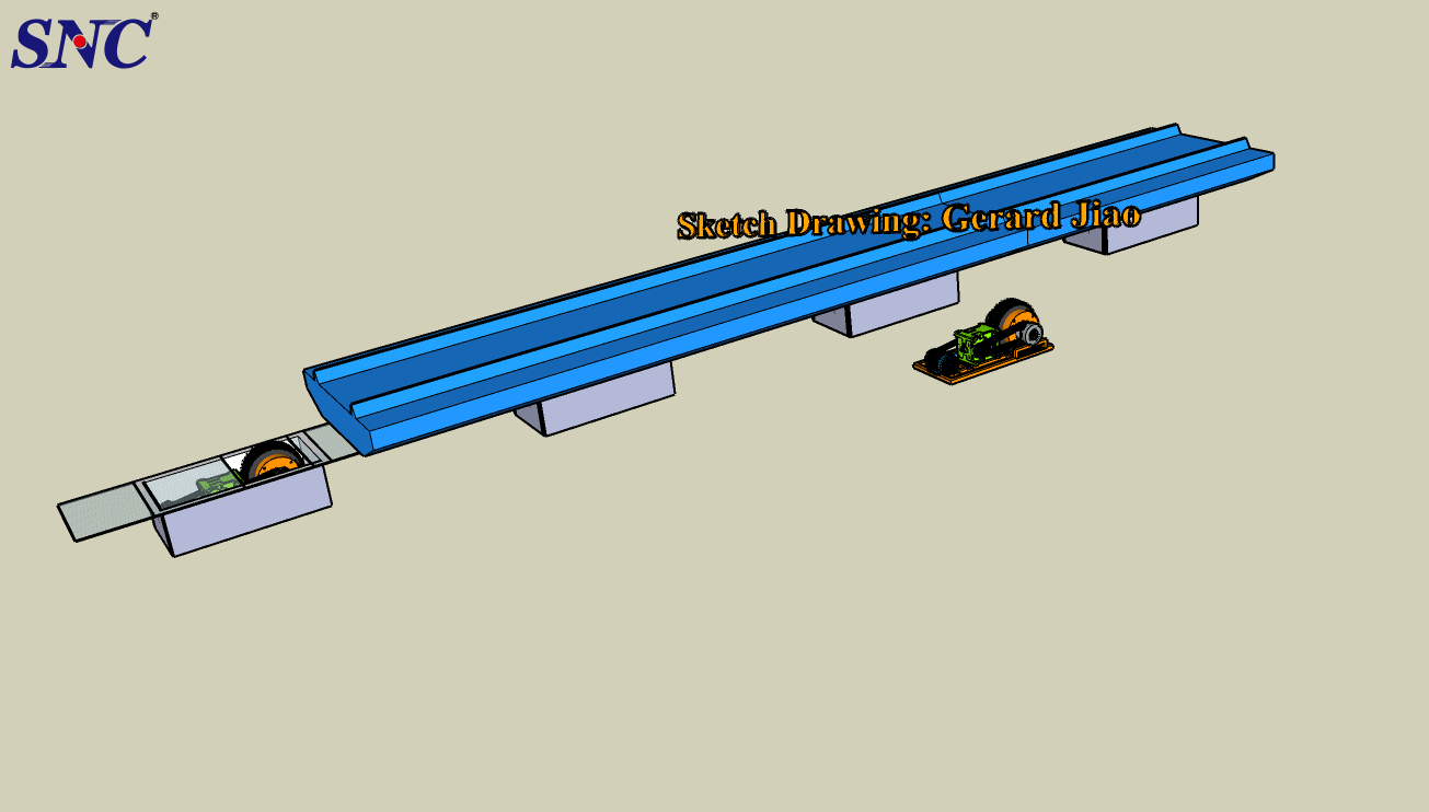 Perangkat mobil datar untuk pemrosesan tumpukan pipa beton